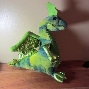 plush Holiday Home Blue/Green Dragon stuffed animal discontinued (W3665)
